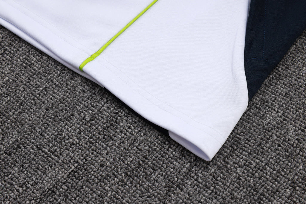 2025-26 Real Madrid Long zipper White-Green training suit