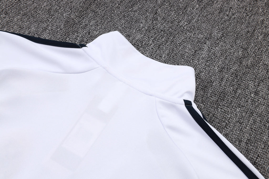 2025-26 Real Madrid Long zipper White-Green training suit