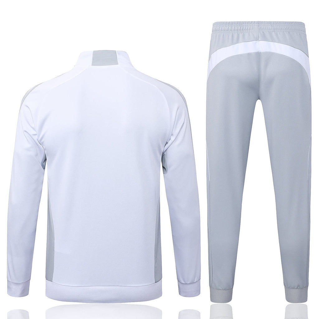 2025-26 Real Madrid Long zipper off-white gray training suit