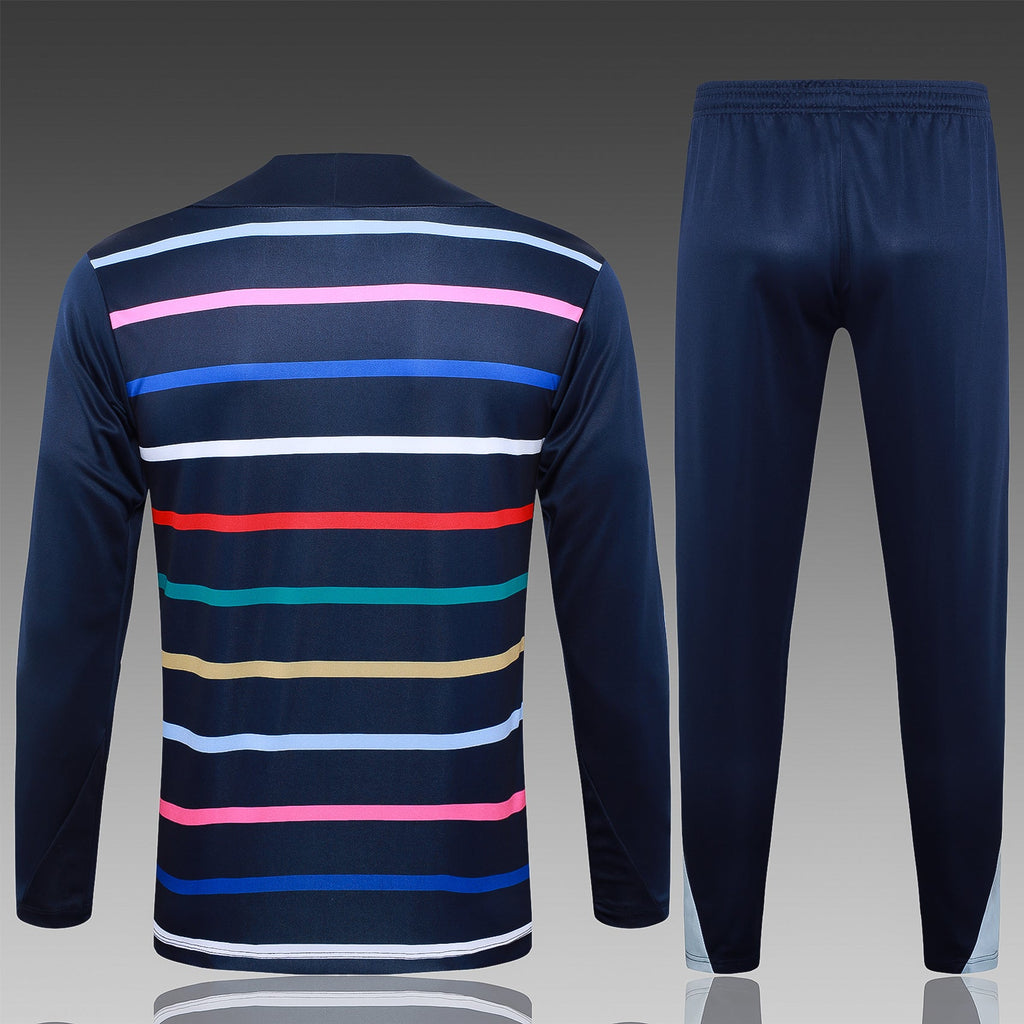 2024-25 French royal blue striped training suit