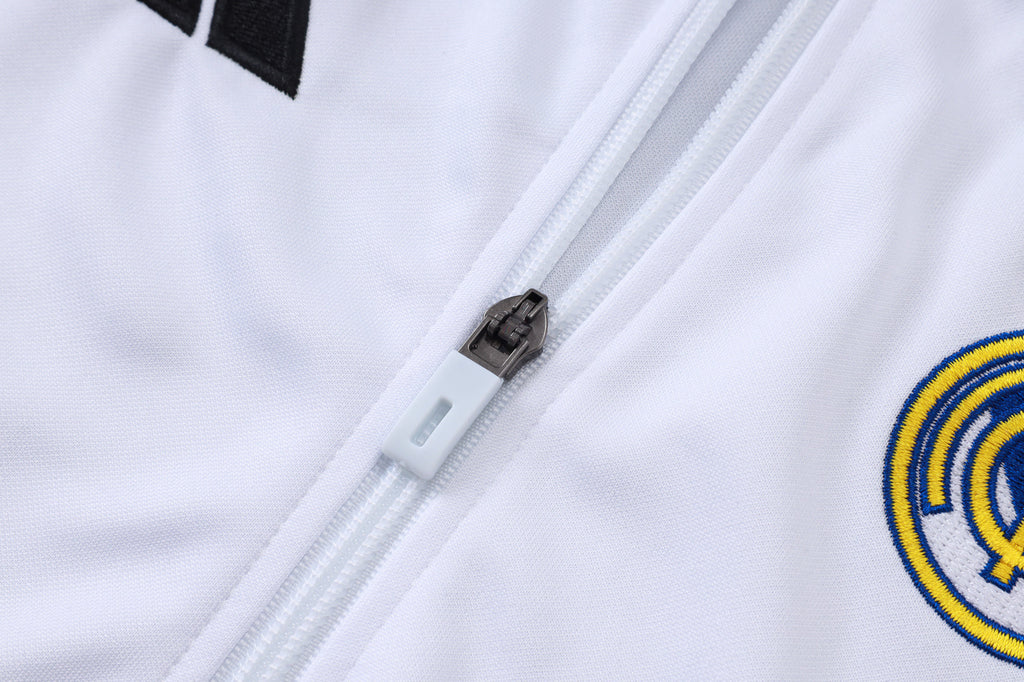 2025-26 Real Madrid Long zipper off-white gray training suit