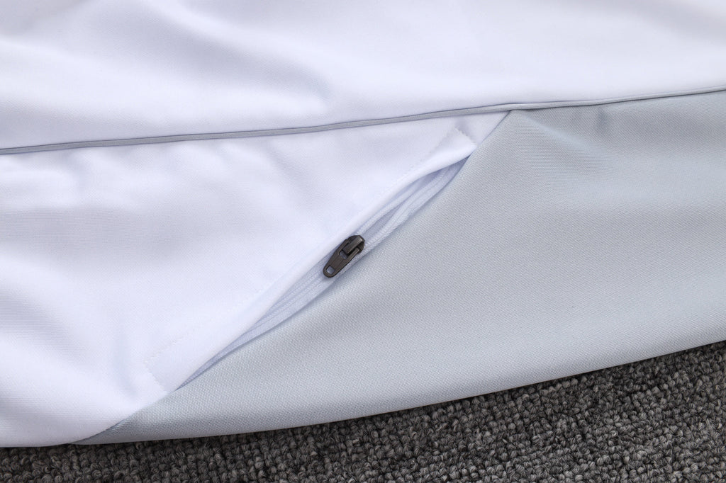 2025-26 Real Madrid Long zipper off-white gray training suit