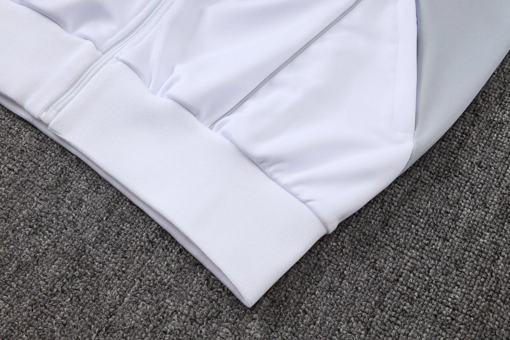 2025-26 Real Madrid Long zipper off-white gray training suit