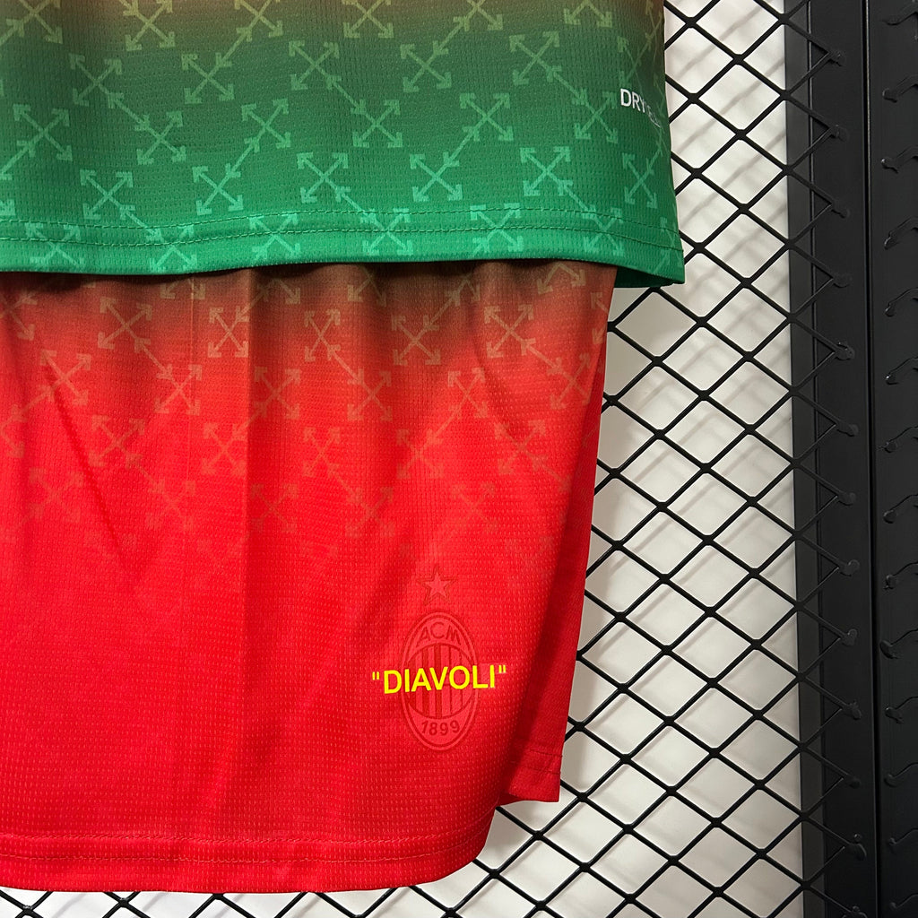 AC Mailand Co-Branded Edition 2025-26 Rot-Grün Kinder 16-28