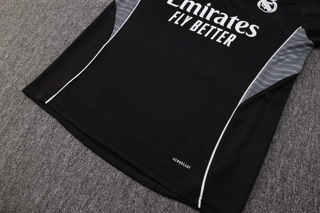 2025-26 Real Madrid Black training suit£¨White text)  Adults Or Children