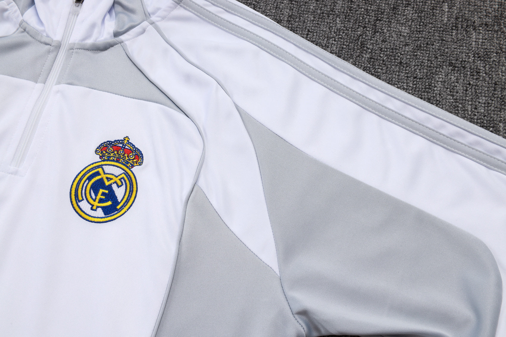 2025-26 Real Madrid off-white gray training suit