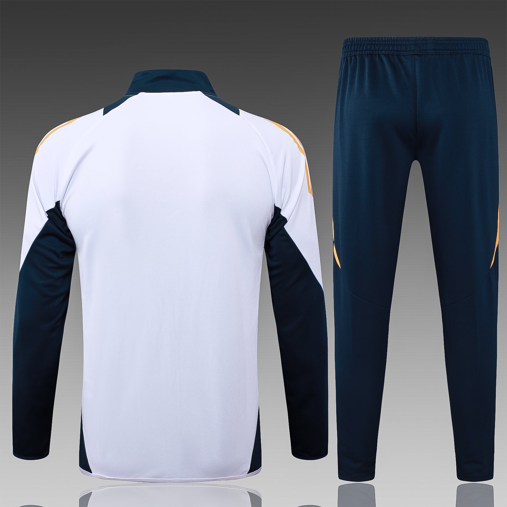 2024-25 Real Madrid White Training Suit Kit Long zipper