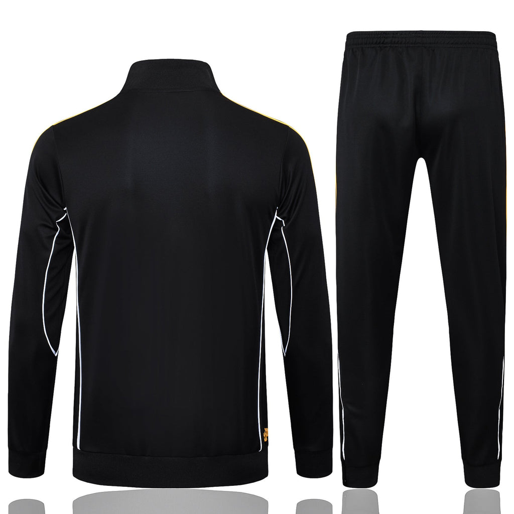 2025-26 Real Madrid Long zipper Black-Gold training suit
