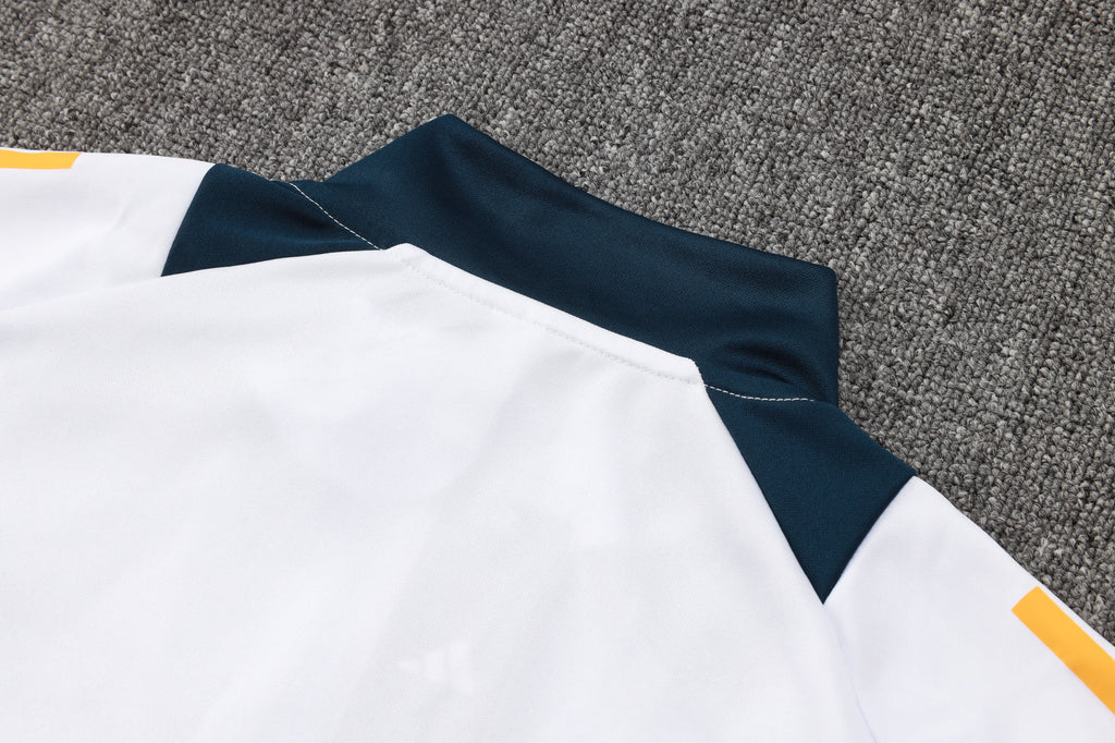 2024-25 Real Madrid White Training Suit Kit Long zipper