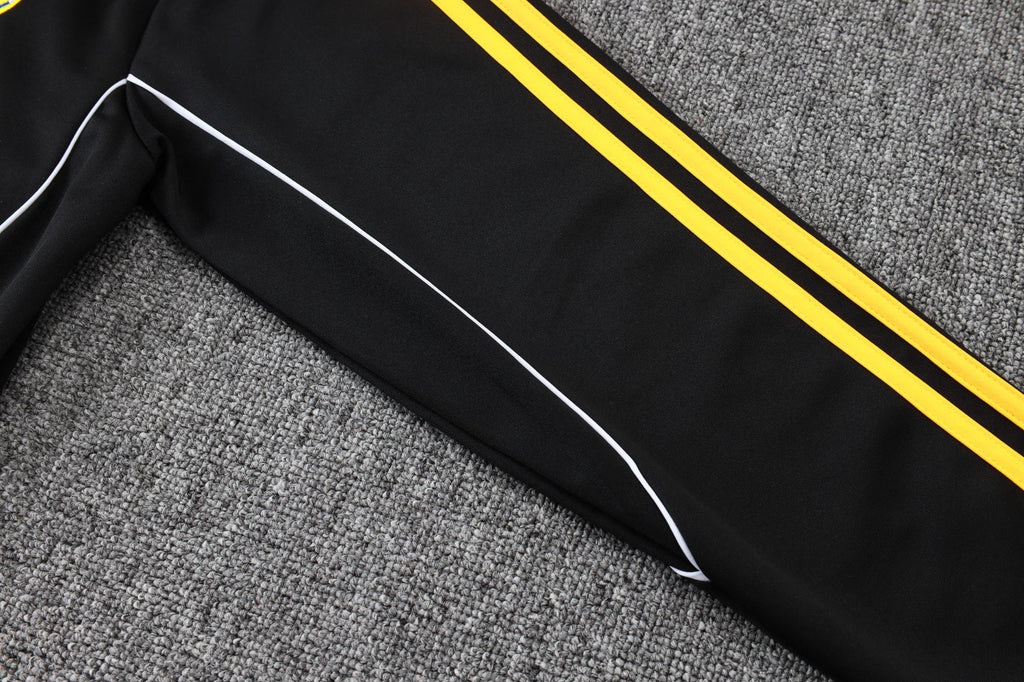 2025-26 Real Madrid Long zipper Black-Gold training suit