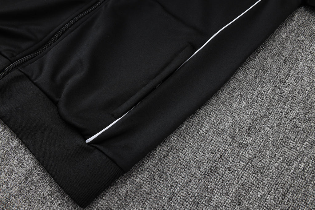 2025-26 Real Madrid Long zipper Black-Gold training suit