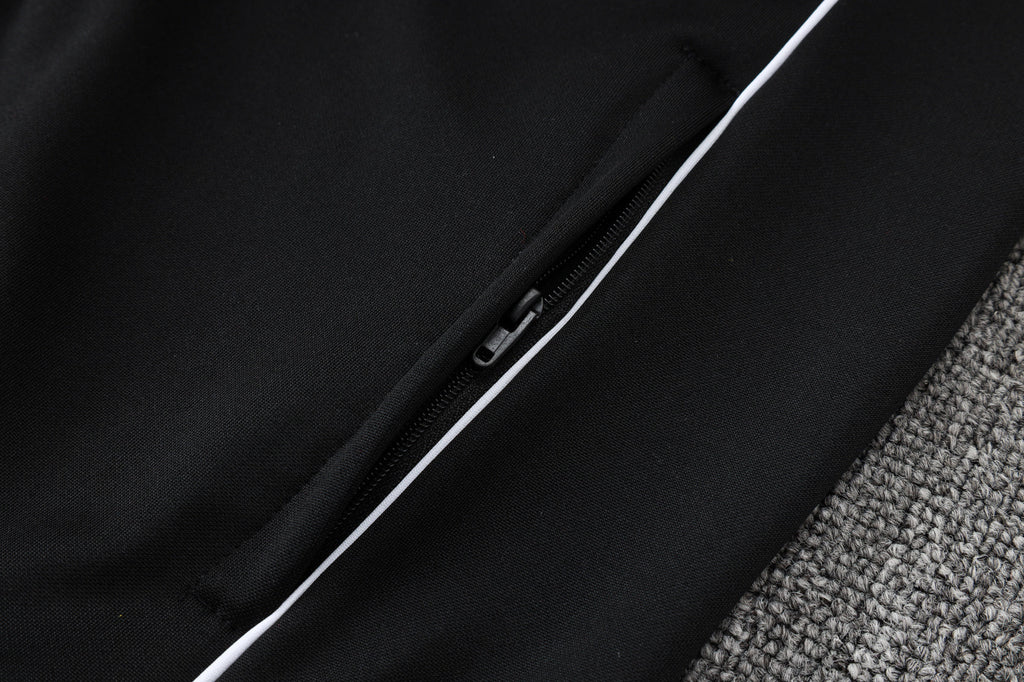 2025-26 Real Madrid Long zipper Black-Gold training suit