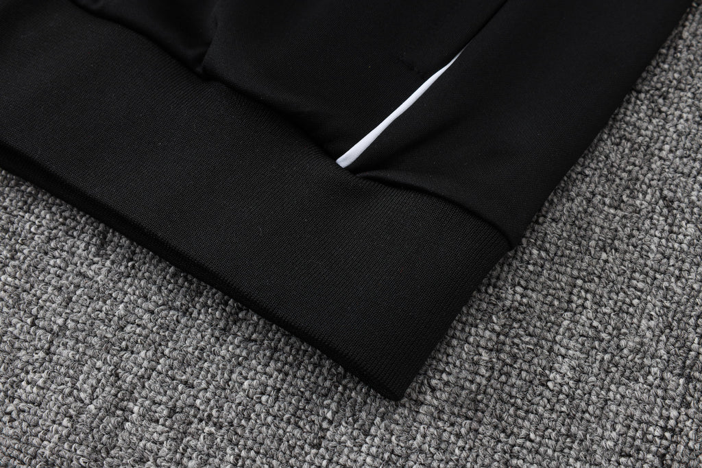 2025-26 Real Madrid Long zipper Black-Gold training suit