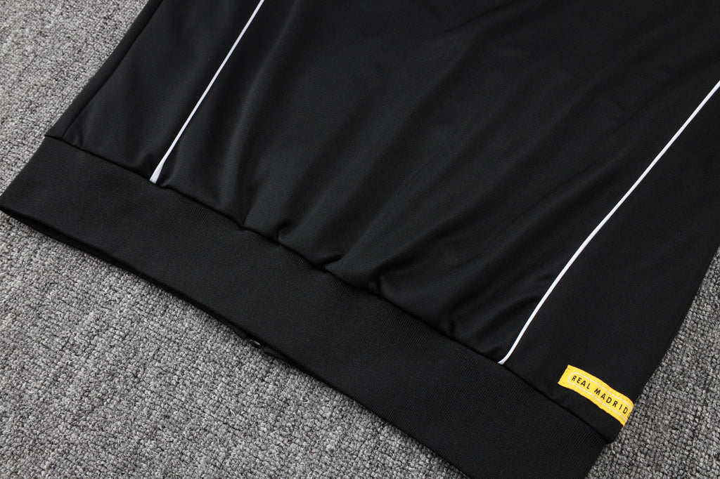 2025-26 Real Madrid Long zipper Black-Gold training suit