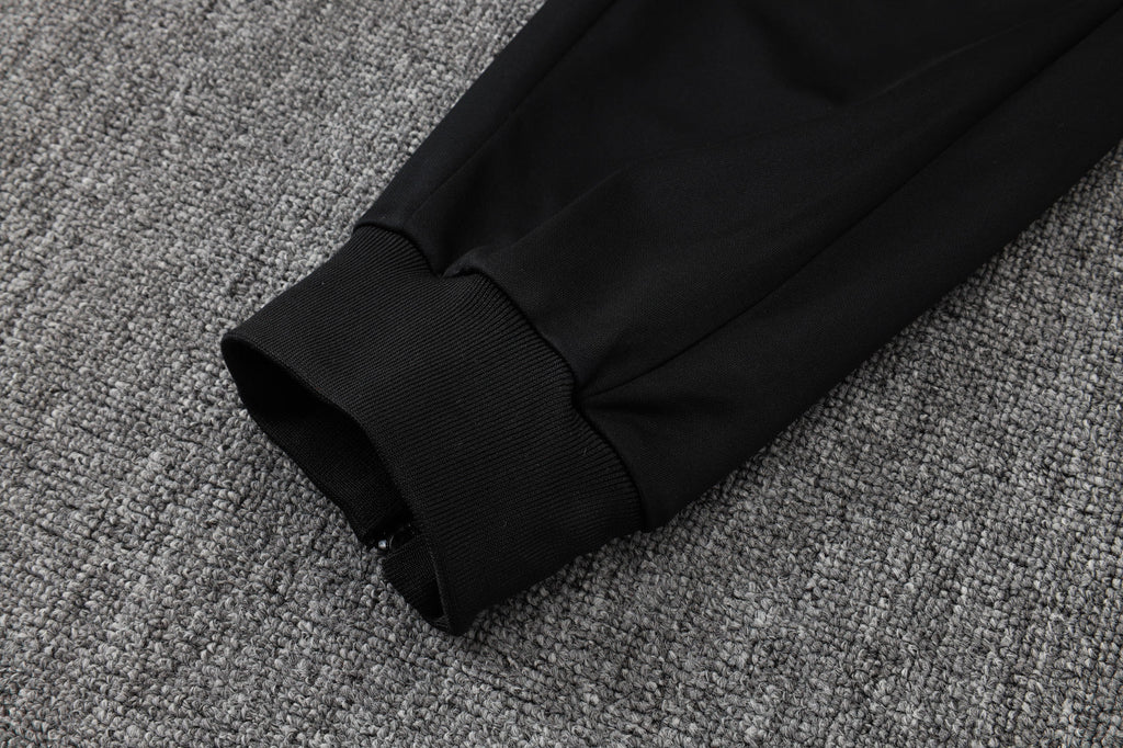 2025-26 Real Madrid Long zipper Black-Gold training suit