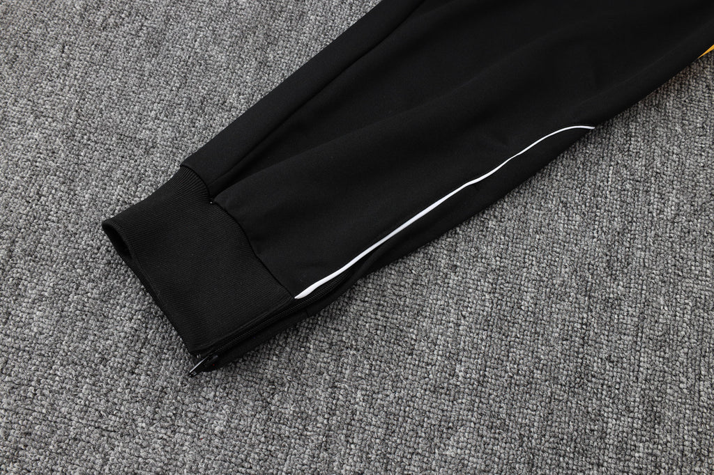 2025-26 Real Madrid Long zipper Black-Gold training suit