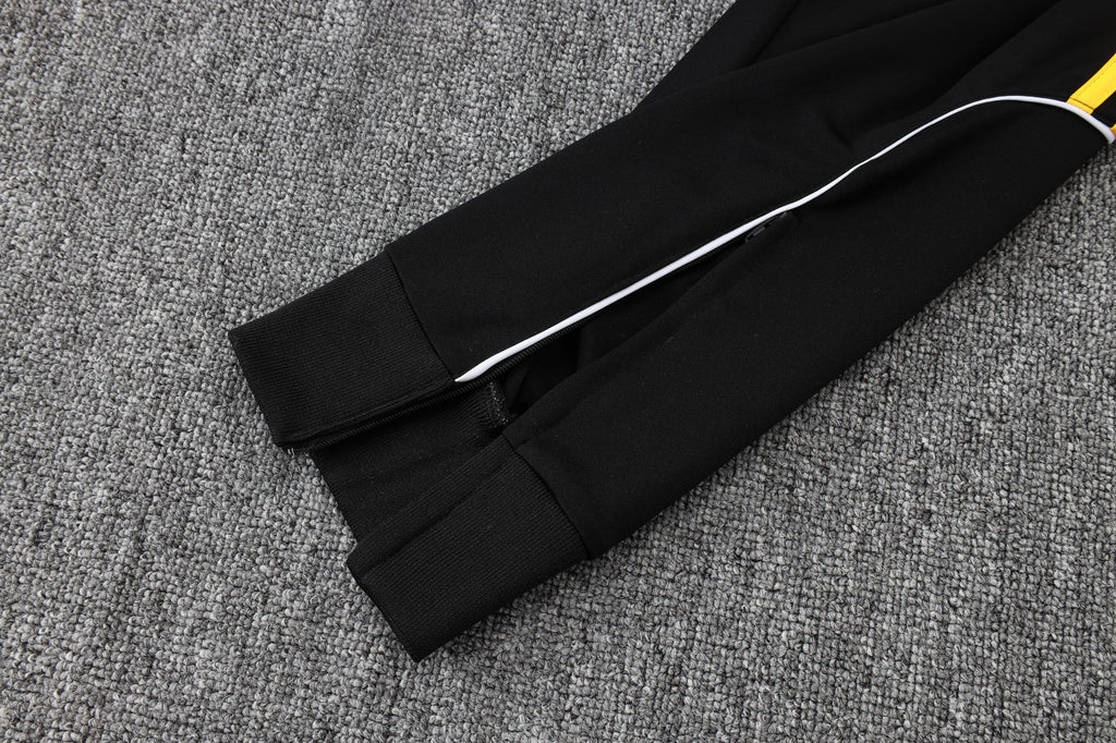 2025-26 Real Madrid Long zipper Black-Gold training suit