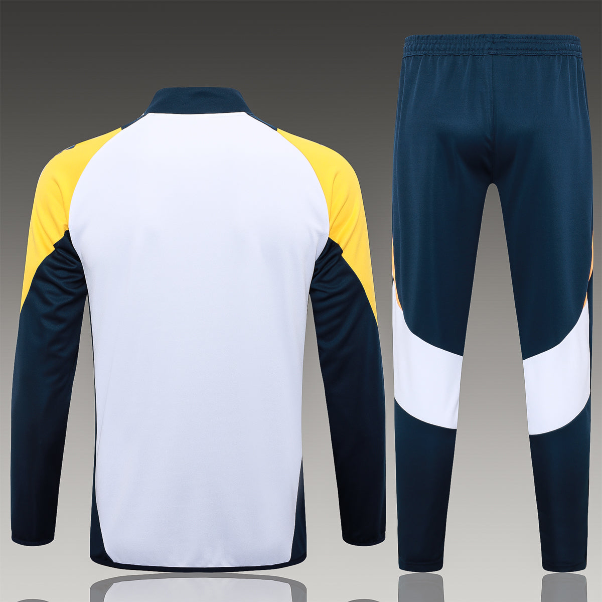 2024-25 Real Madrid White-Yellow Training Suit Kit Long zipper