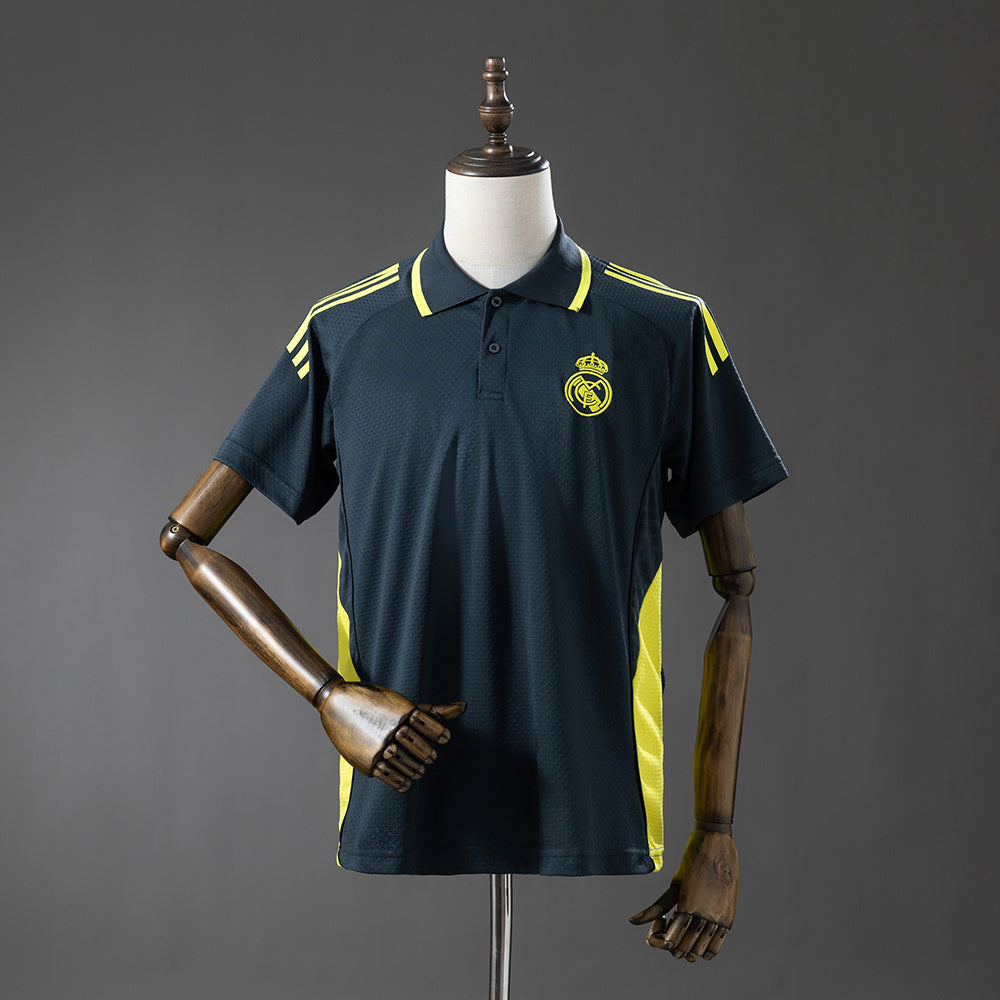 2026-27 Real Madrid Dark Grey Yellow POLO Jersey