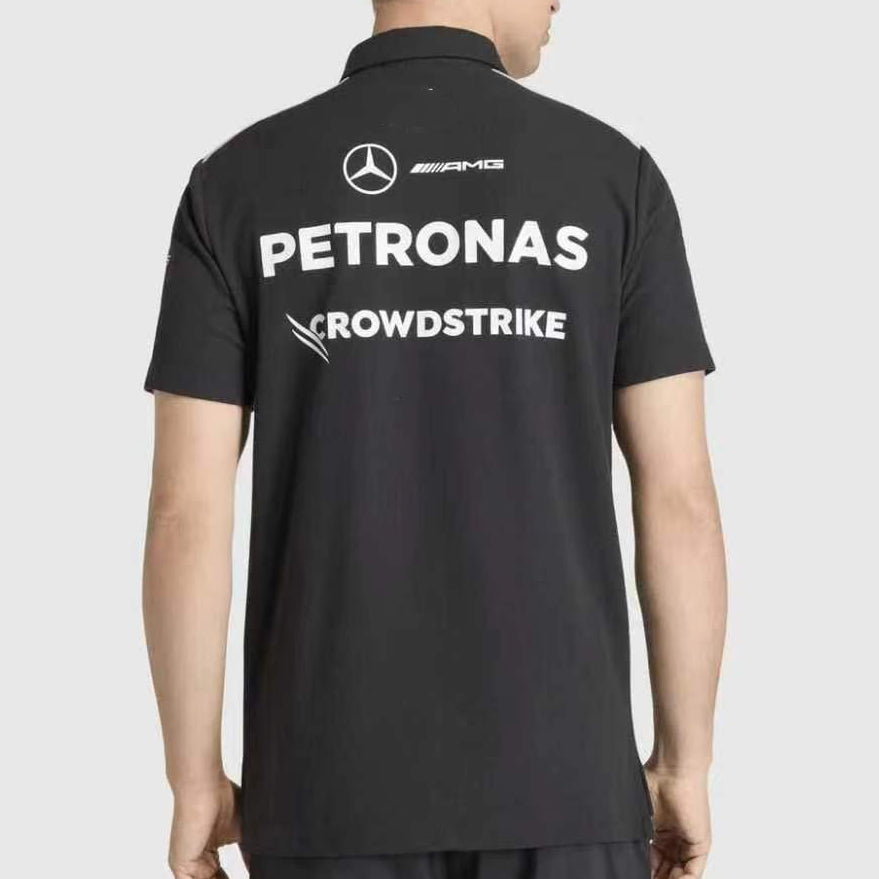 2026 F1 Mercedes Black Collared Shirt Formula One Racing Suit