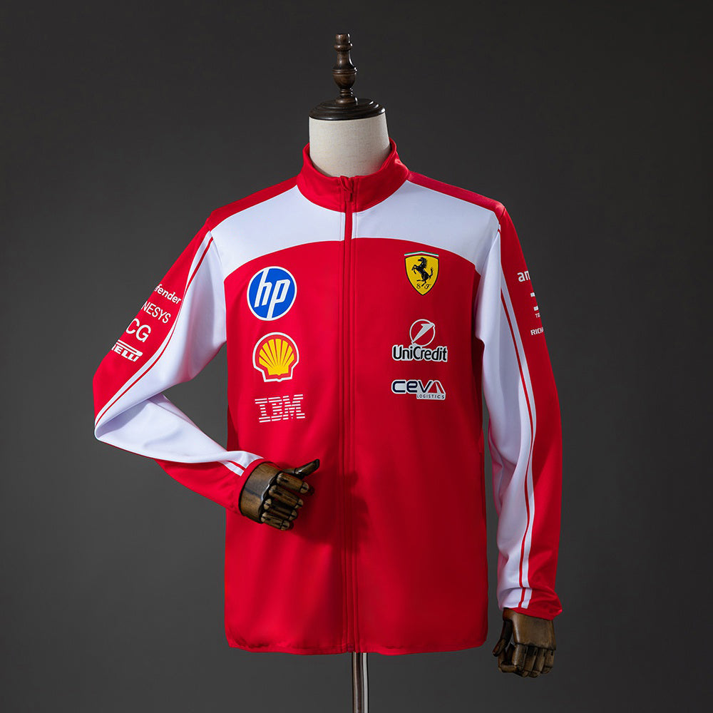 2026 Formula One Racing Suit Scuderia Ferrari Red Full-Zip Jacket