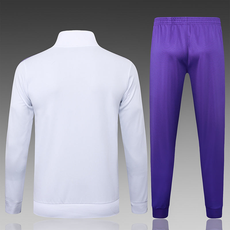 2025-26 Real Madrid White Adult long pull training suit