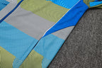 2025-26 Real Madrid Blue-Green-Gray Adult long pull training suit