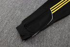 2025-26 Real Madrid Schwarz-Gelber Trainingsanzug für Erwachsene (langer Pullover)