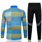 2025-26 Real Madrid Blue-Green-Gray Adult long pull training suit