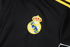 2025-26 Real Madrid Schwarz-Gelber Trainingsanzug für Erwachsene (langer Pullover)