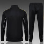 2025-26 Real Madrid Schwarz-Gelber Trainingsanzug für Erwachsene (langer Pullover)