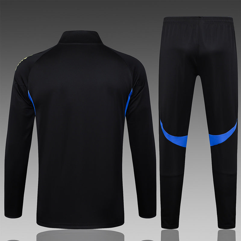 2025-26 Manchester United Black Adult long pull training suit