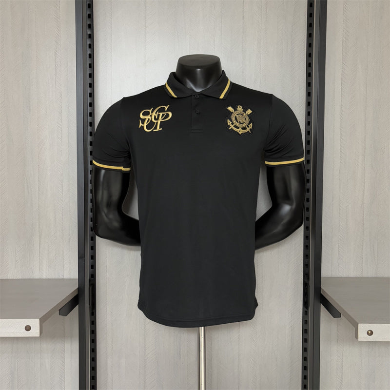 Polo Corinthians Negro 2025-26 Versión Jugador
