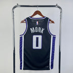 NBA 2024-25 Kings Auswärtstrikot schwarz Nr. 0 Monk