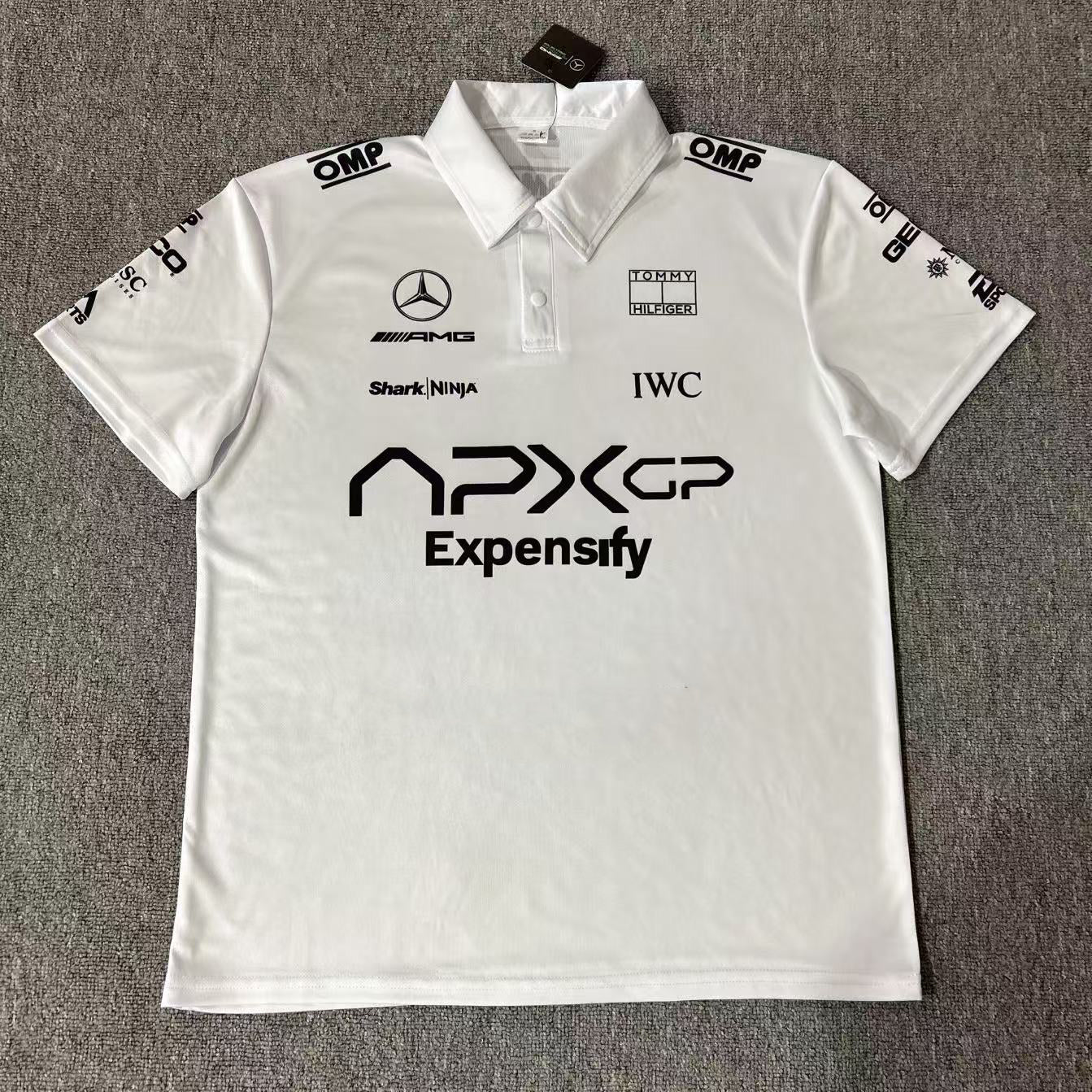 Traje de carreras de Fórmula 1 2025 Mercedes Polo blanco S-5XL