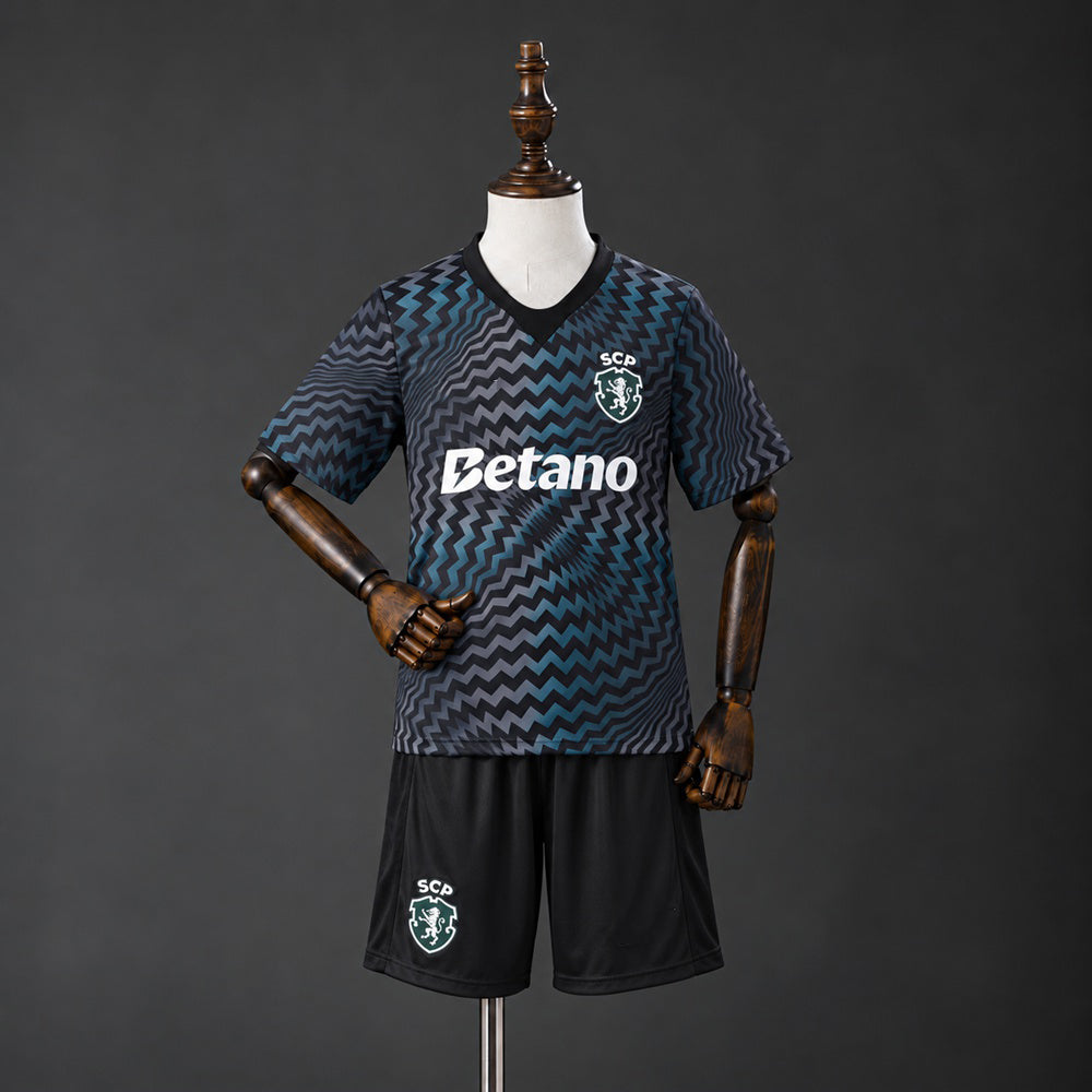 2026-27 Sporting Lisbon Black Goalkeeper Kids Kit