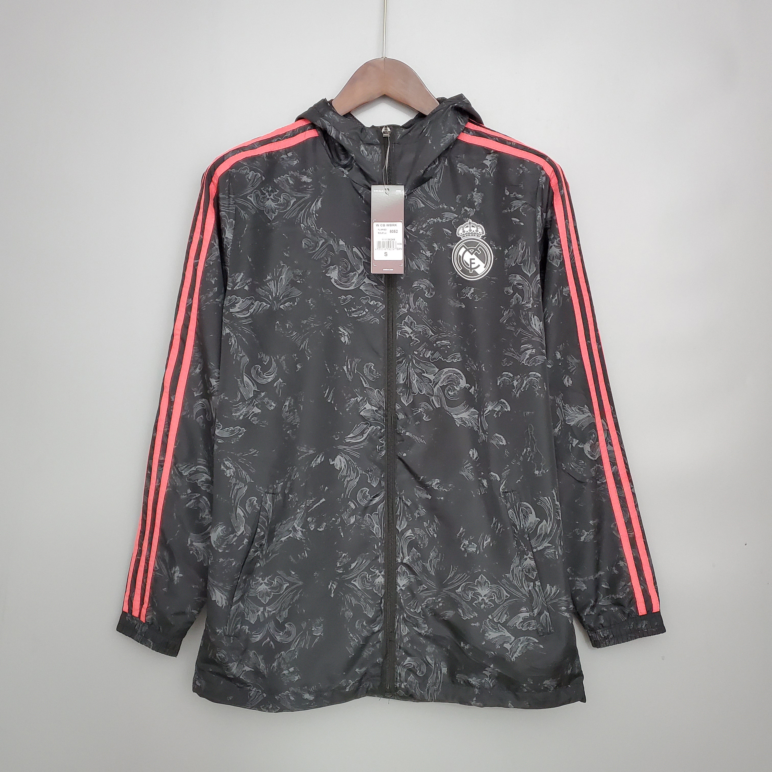 2021-22 Real Madrid Black Pattern Windbreaker