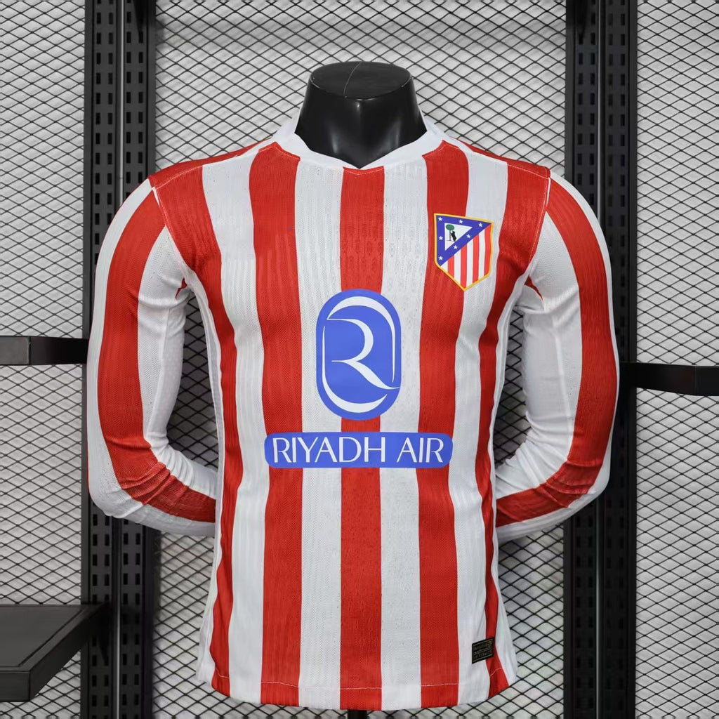 2025-26 Atletico Madrid Home Player Version Long sleeves