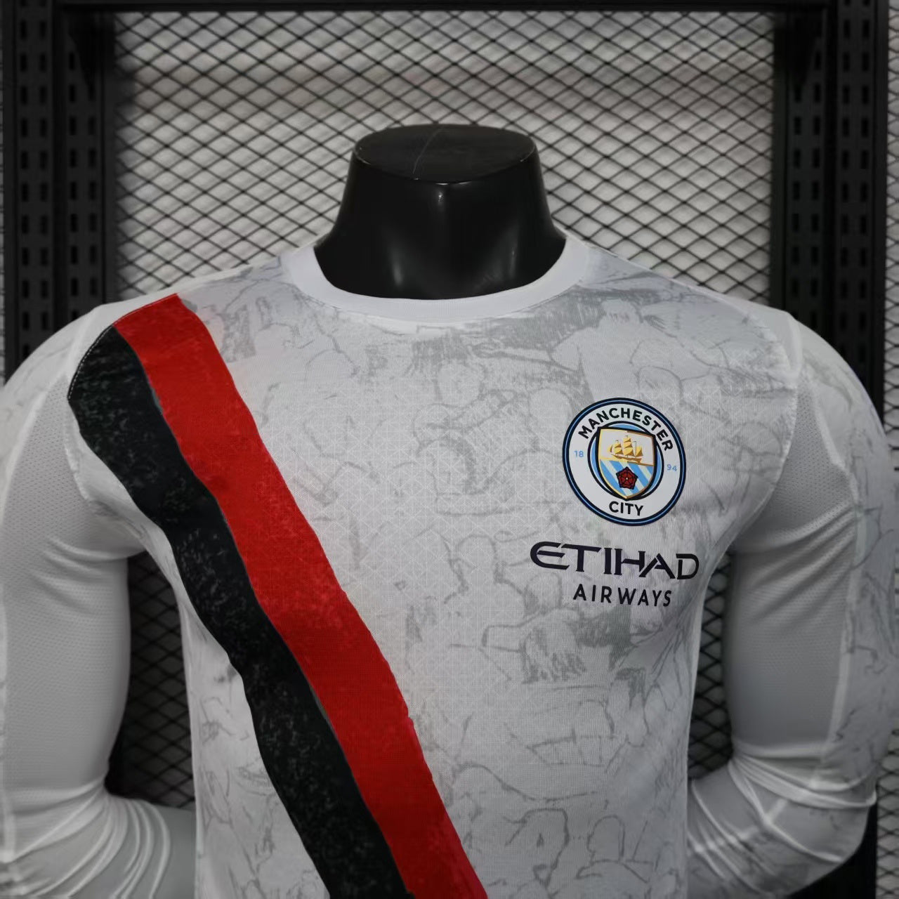 2025-26 Manchester City Versión Jugador Visitante Manga Larga