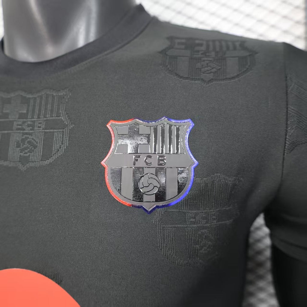 2025-26 Barcelona Black Special White Team Emblem Player